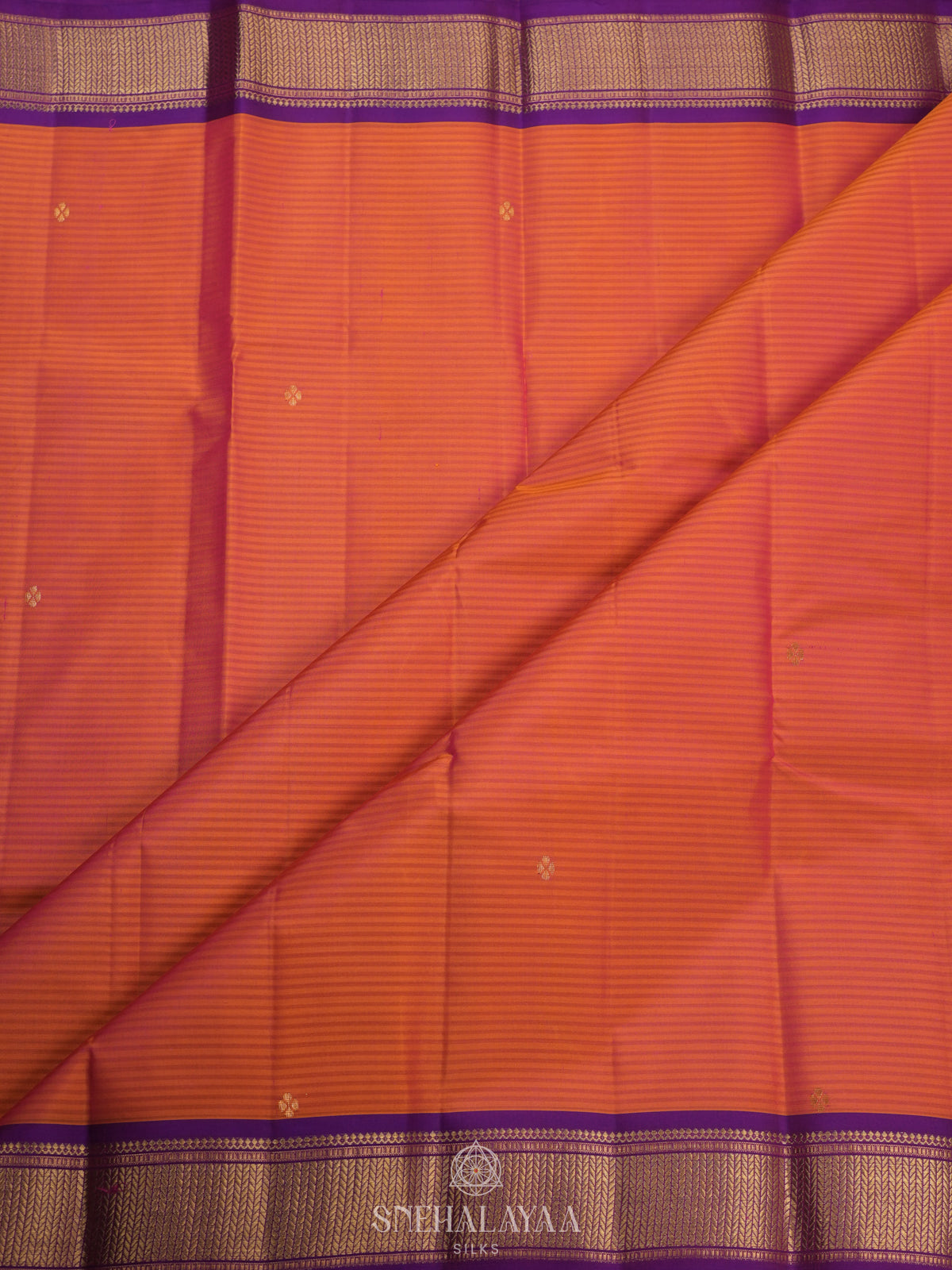 Orange Kanjivaram Silk Saree