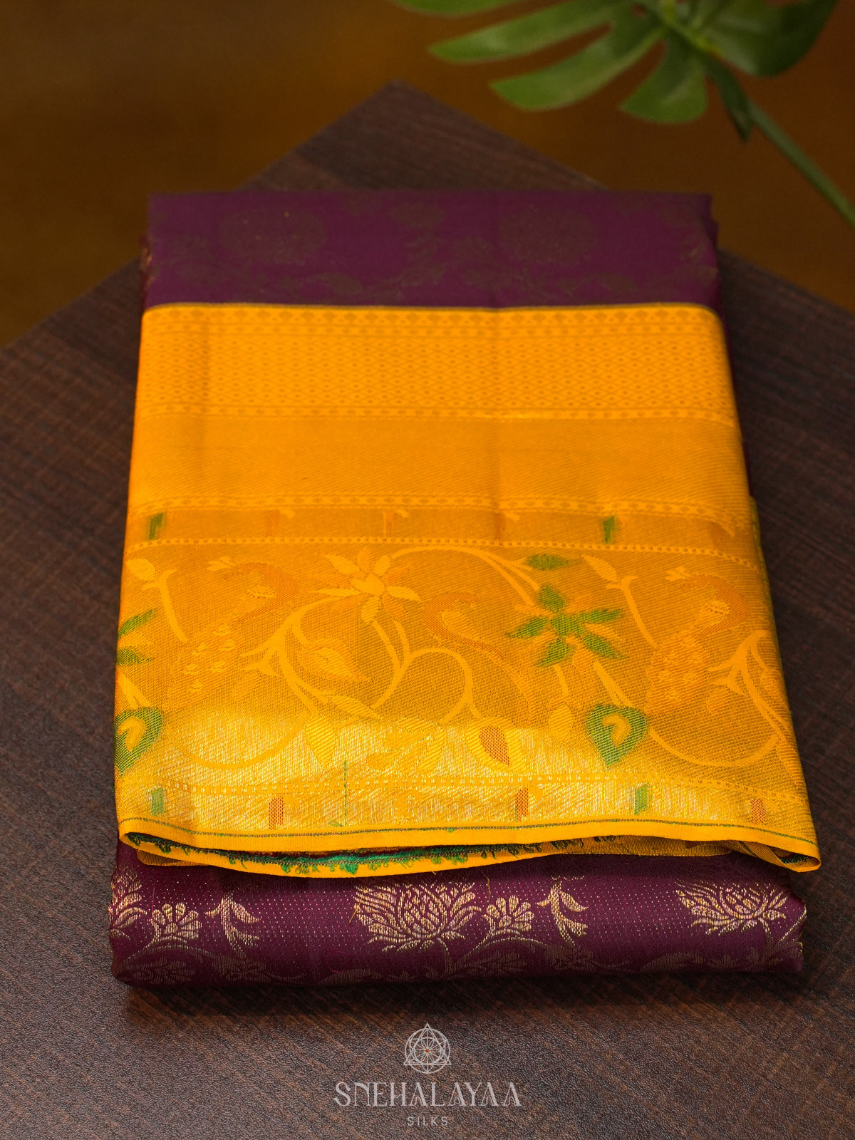 Burgundy Kanjivaram Silk Saree