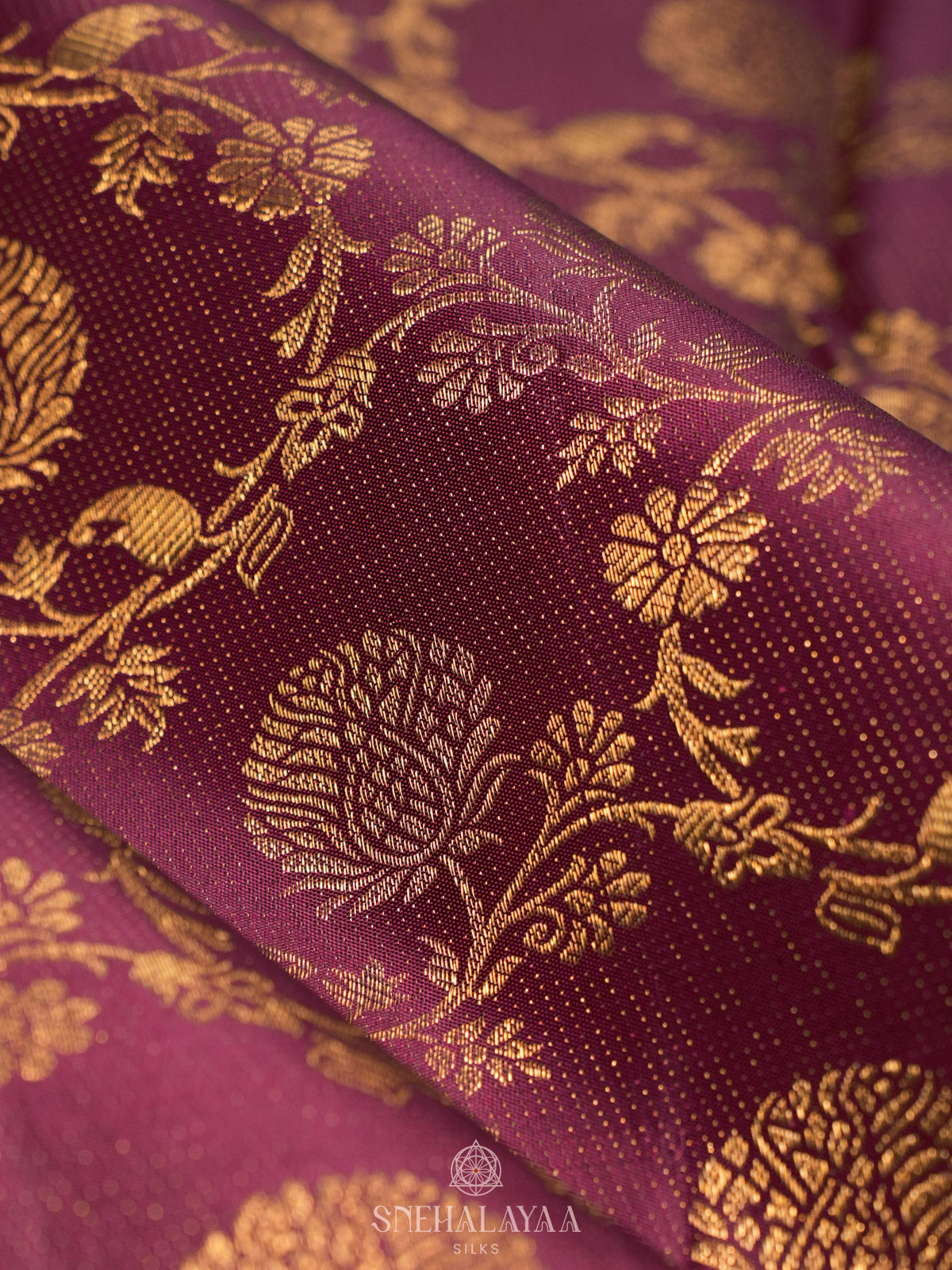 Burgundy Kanjivaram Silk Saree