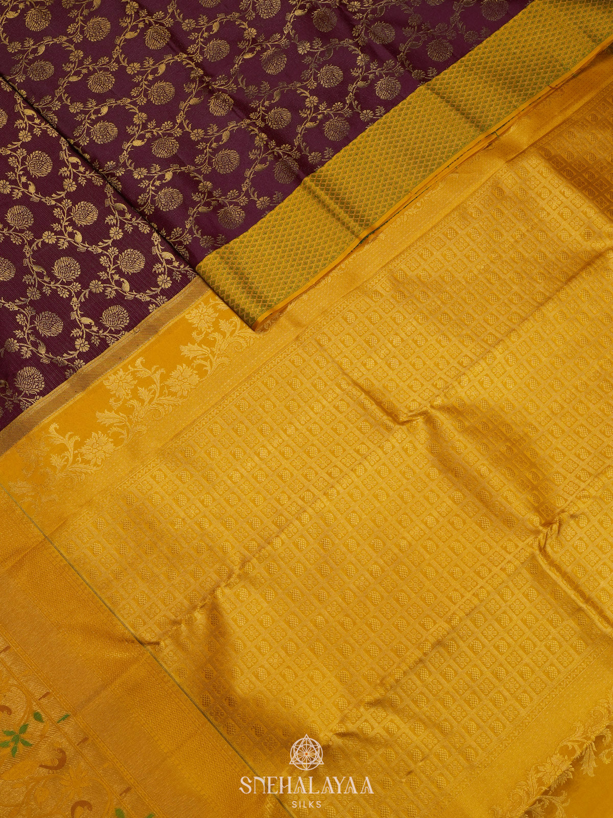 Burgundy Kanjivaram Silk Saree