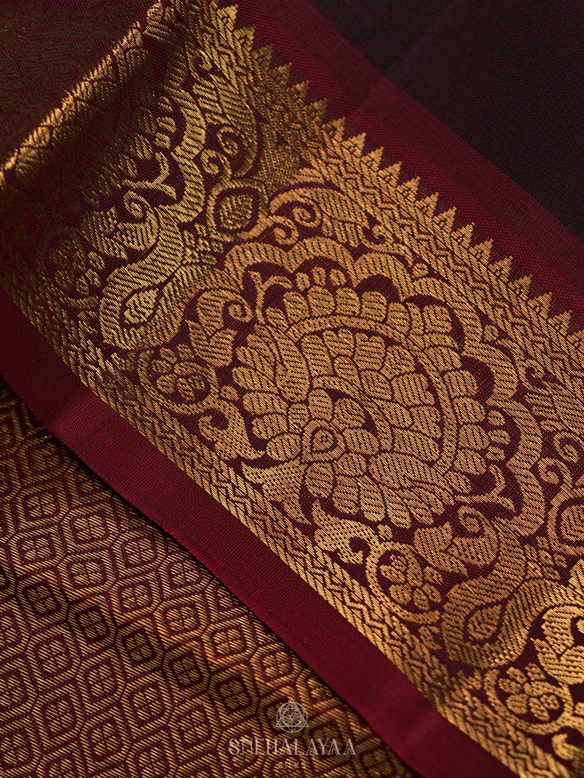 Burgundy Kanjivaram Silk Saree