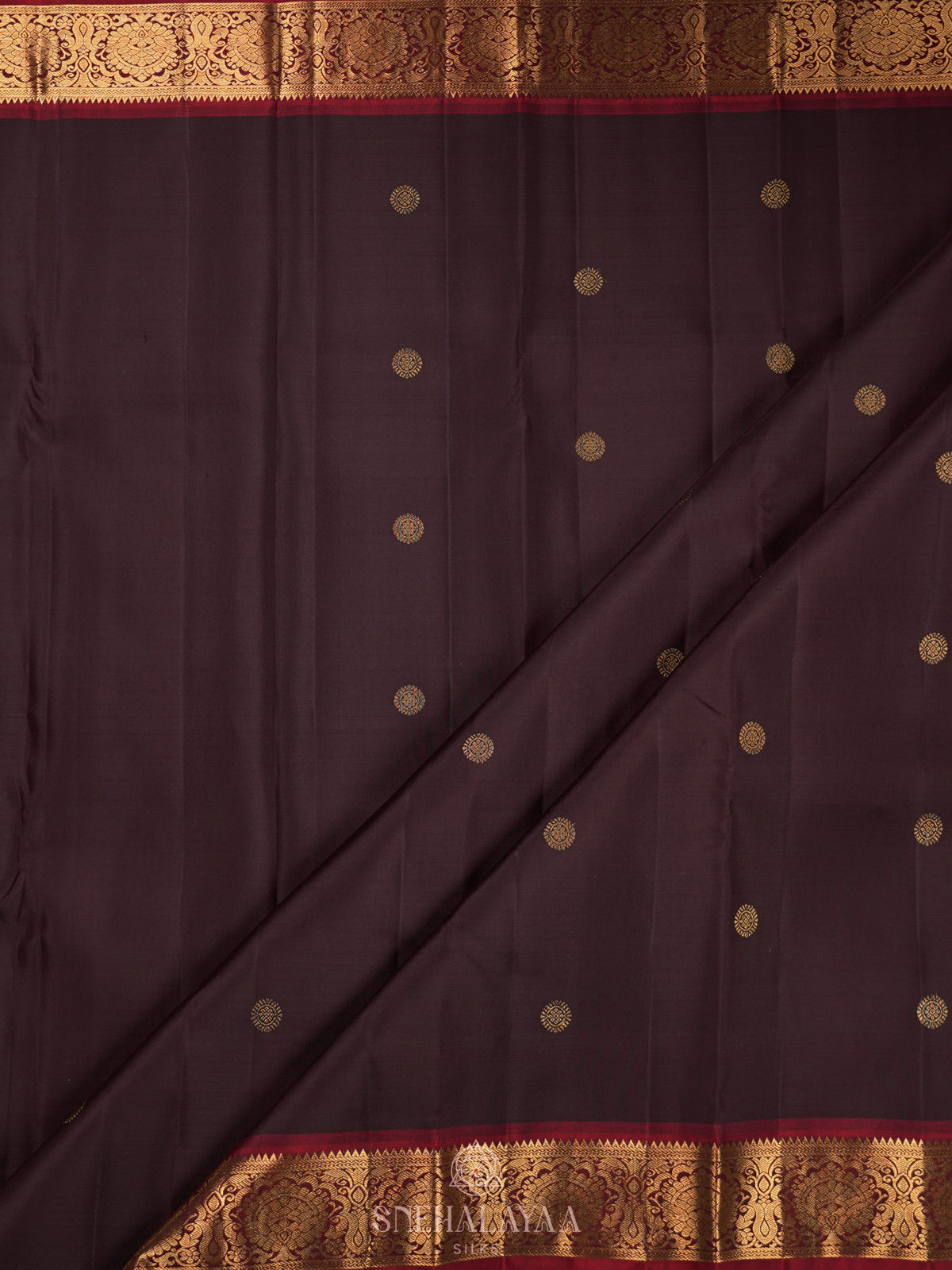Burgundy Kanjivaram Silk Saree