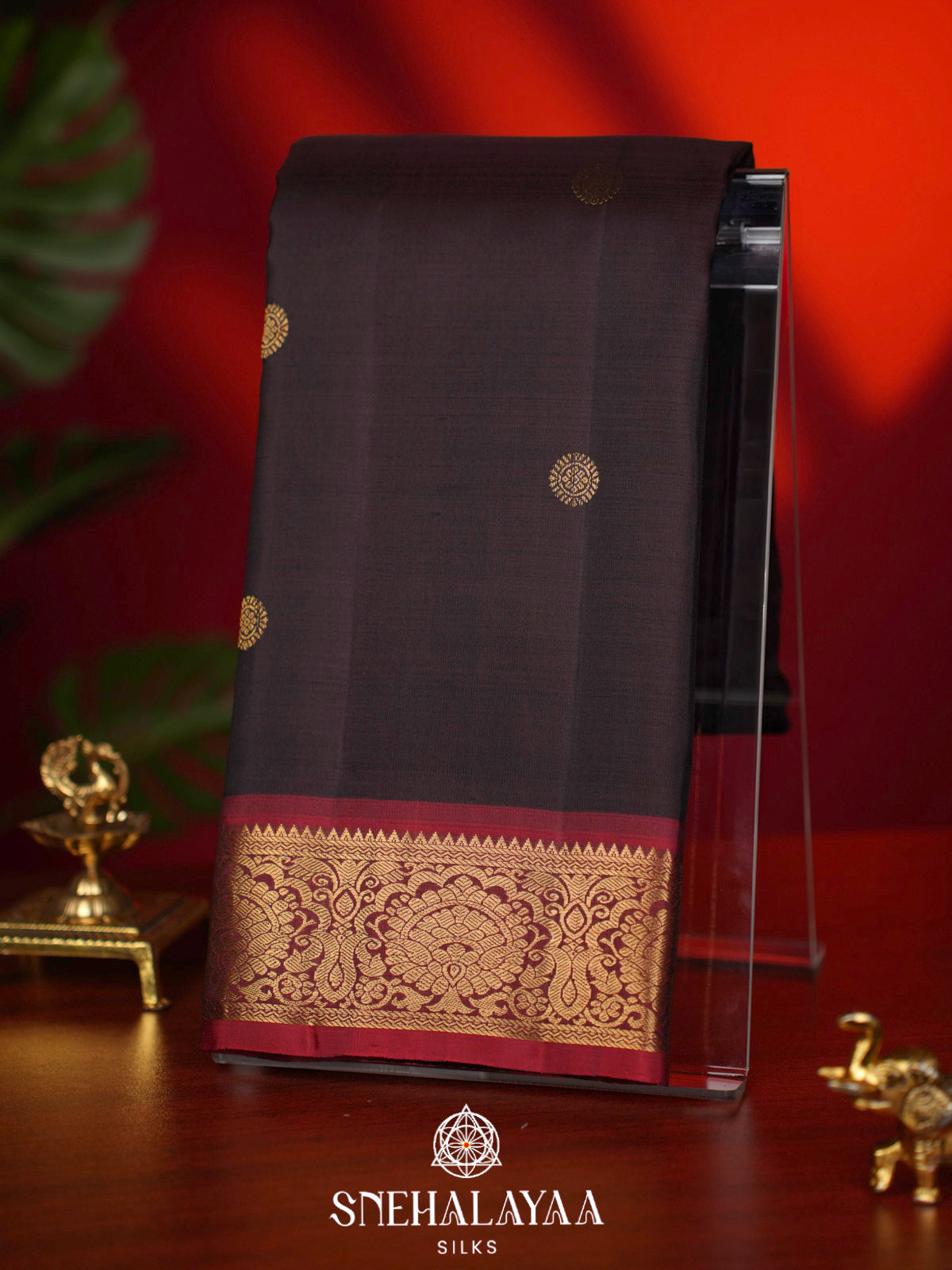 Coffee Brown Kanjivaram Silk Saree