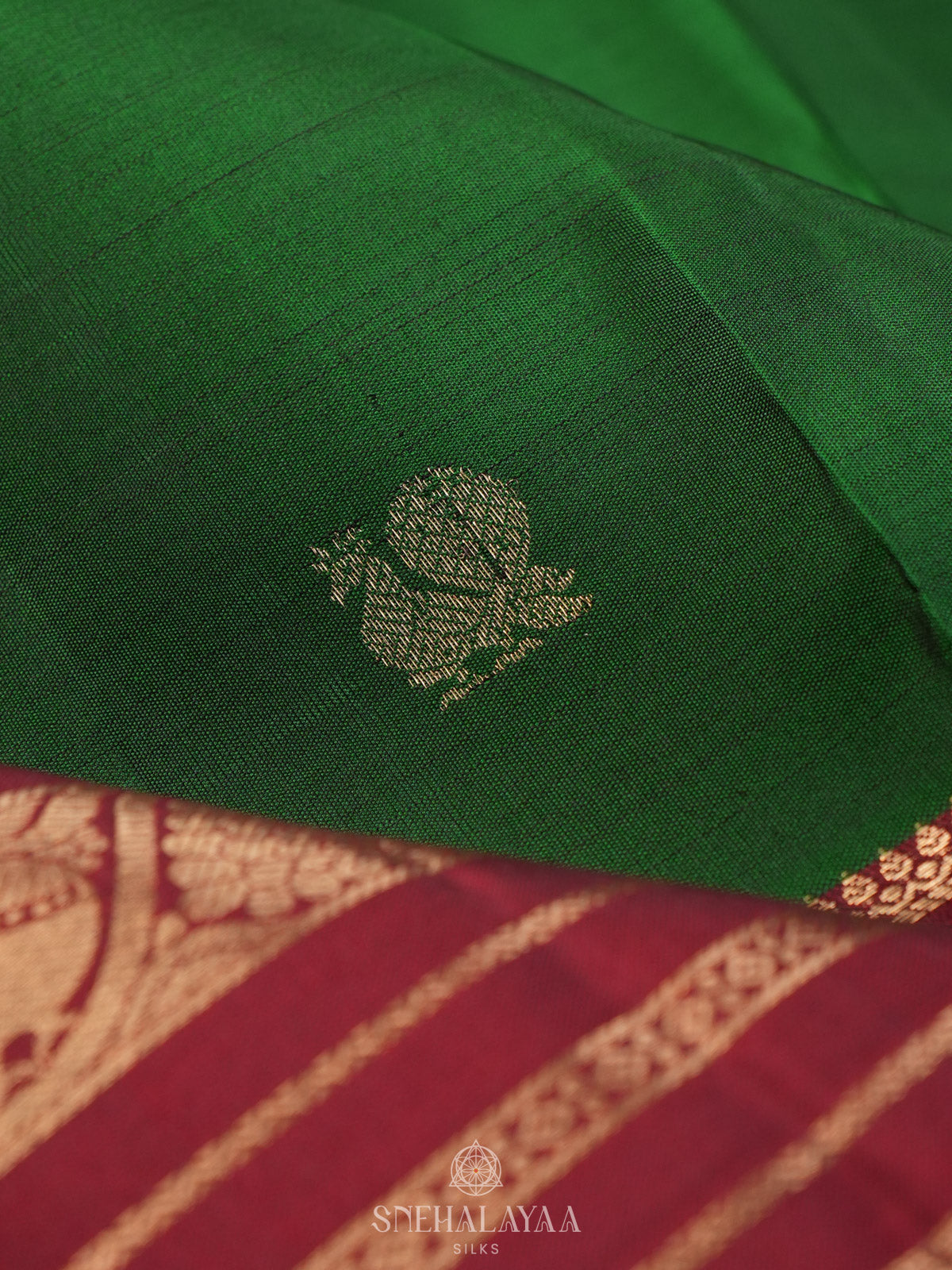 Emerald Green Kanjivaram Silk Saree