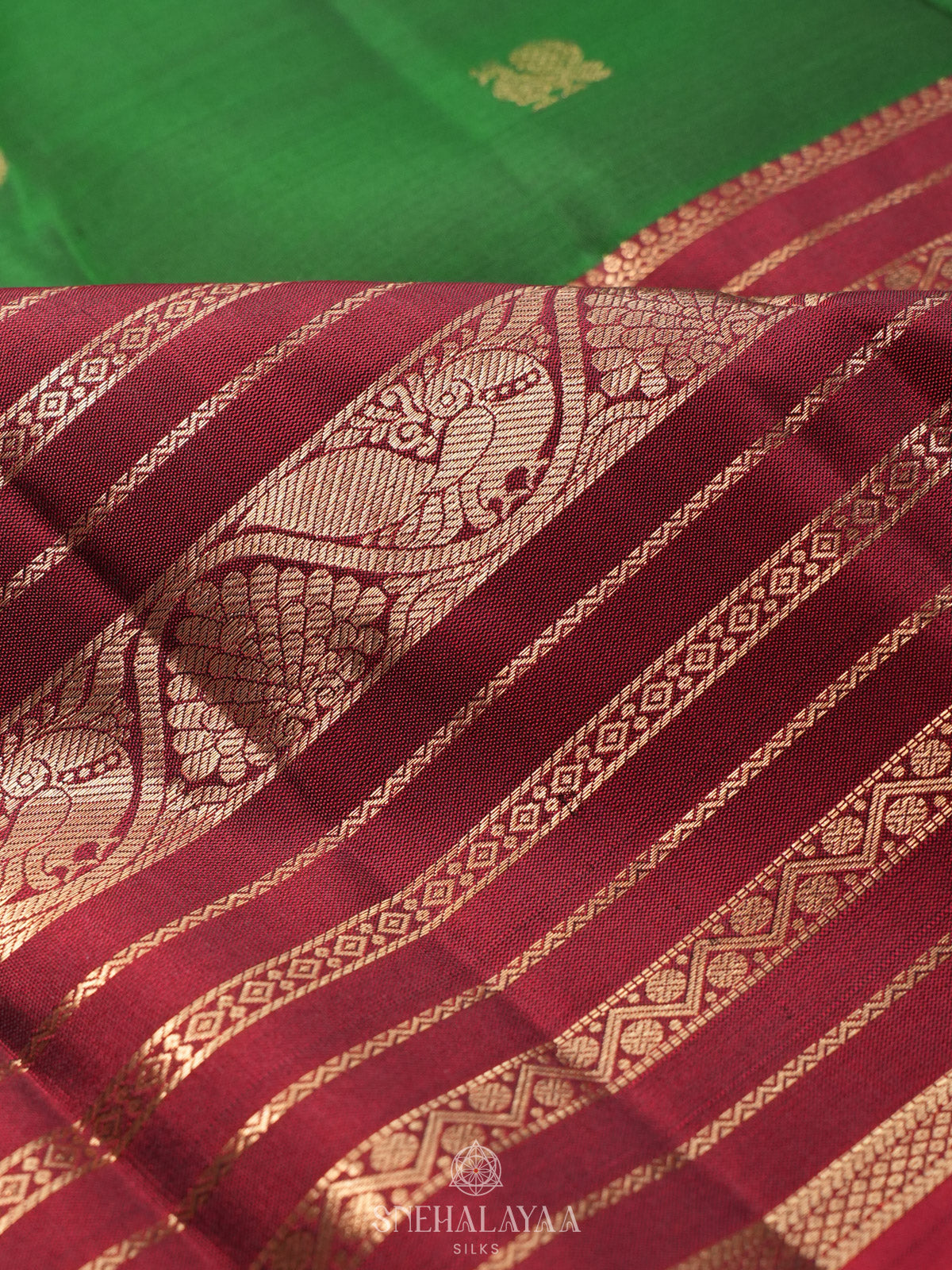 Emerald Green Kanjivaram Silk Saree