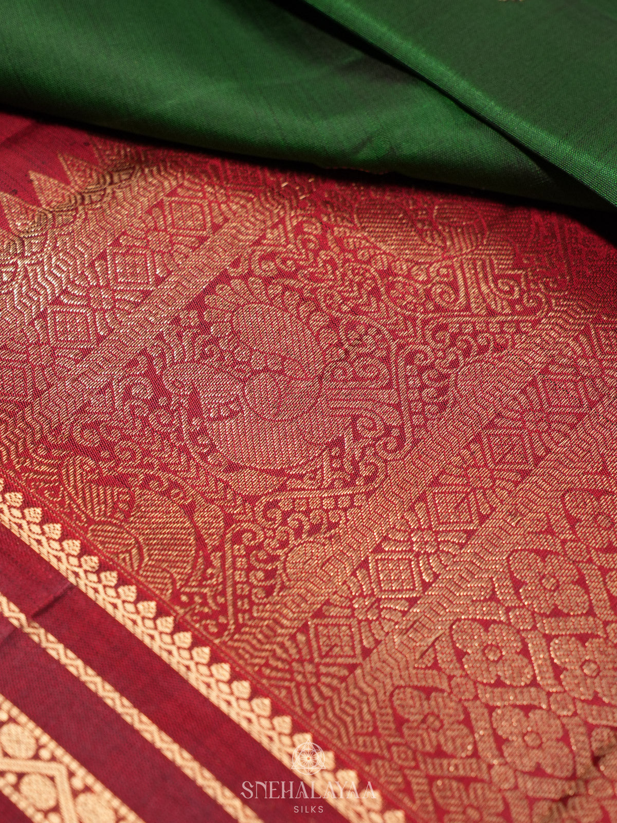 Emerald Green Kanjivaram Silk Saree