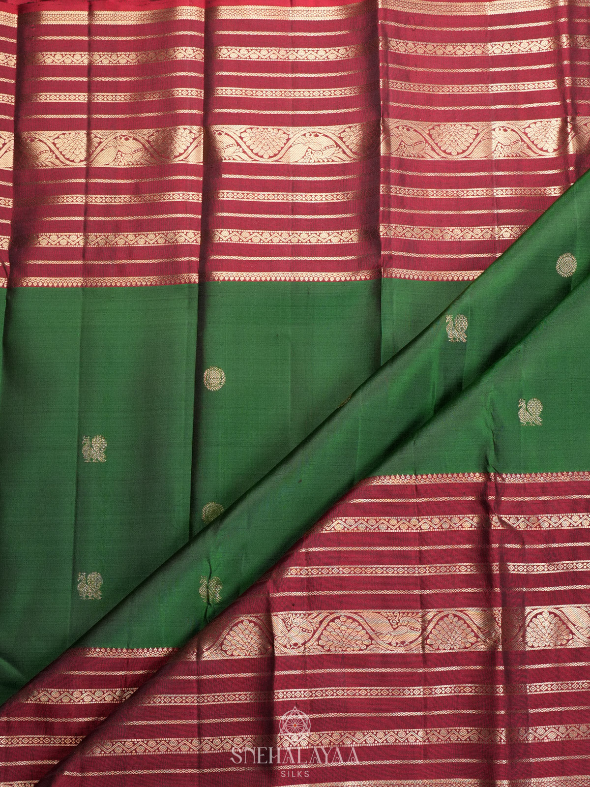 Emerald Green Kanjivaram Silk Saree
