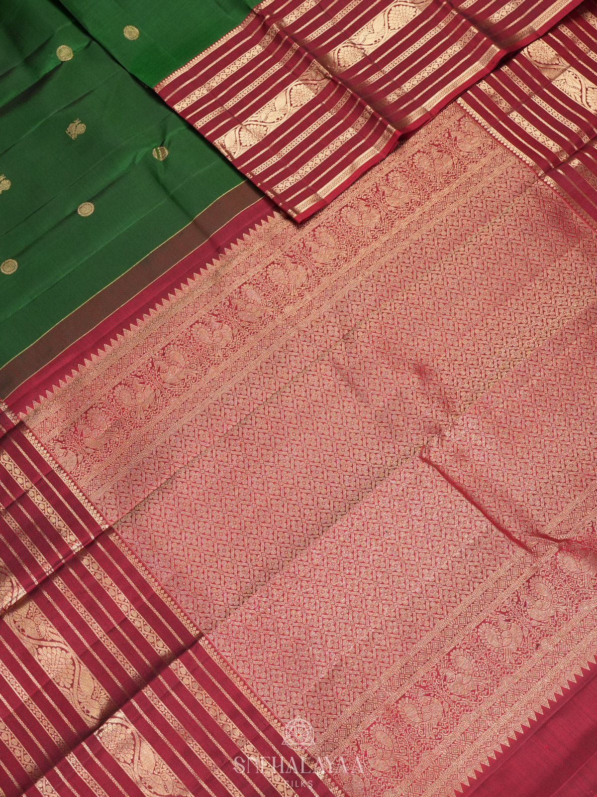 Emerald Green Kanjivaram Silk Saree