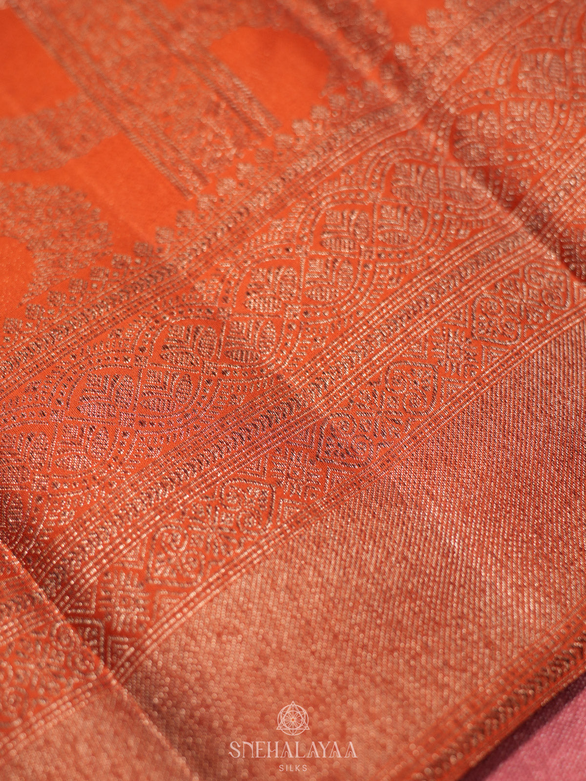 Orange Kanjivaram Silk Saree