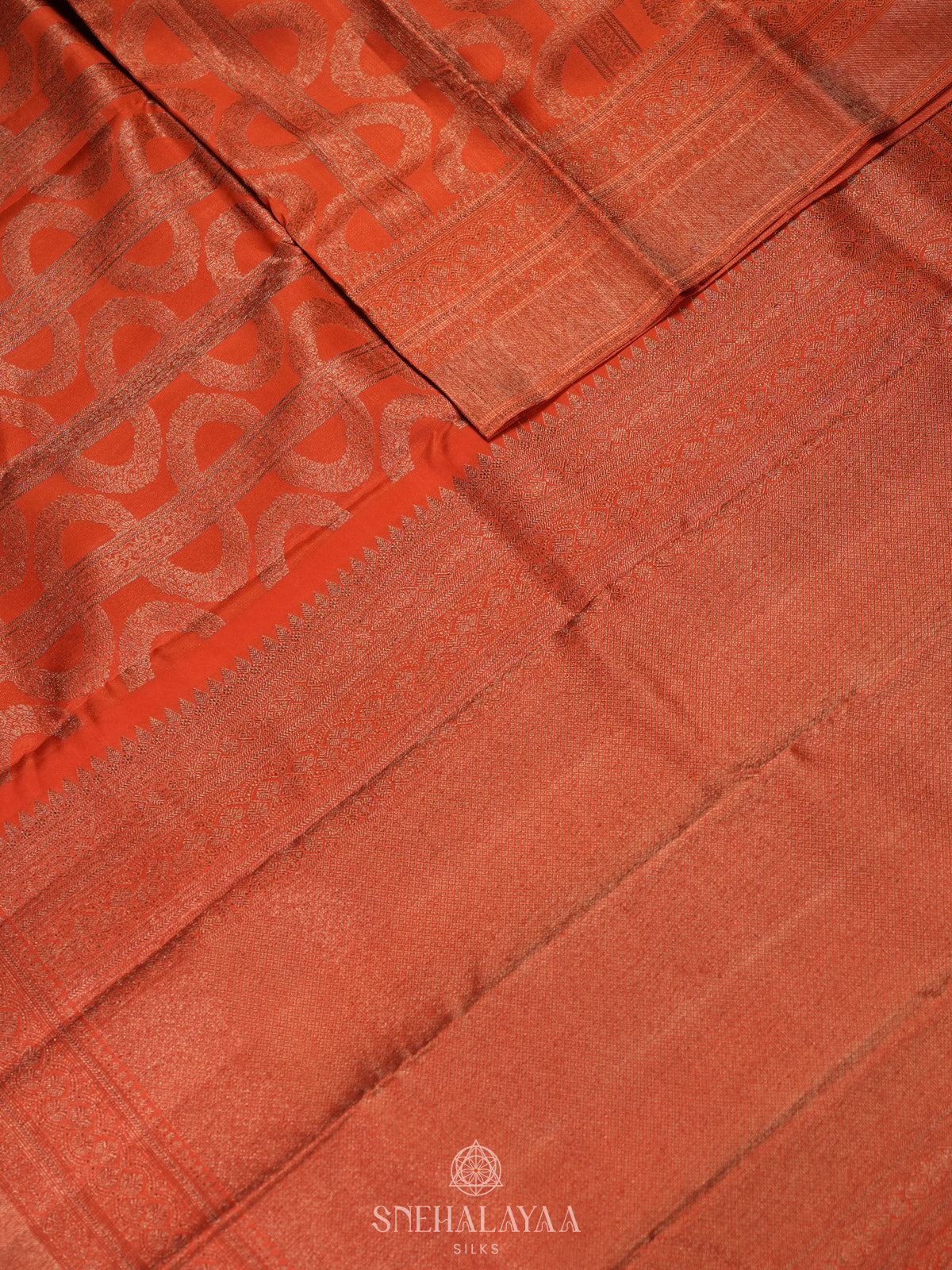 Orange Kanjivaram Silk Saree