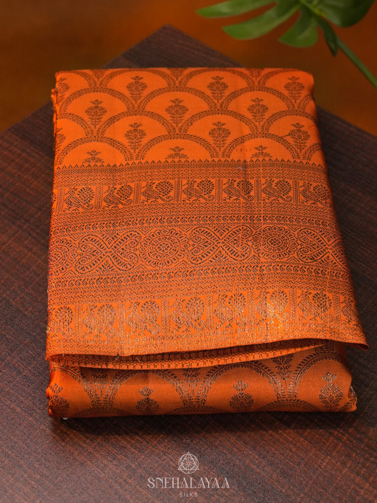 Orange Kanjivaram Silk Saree