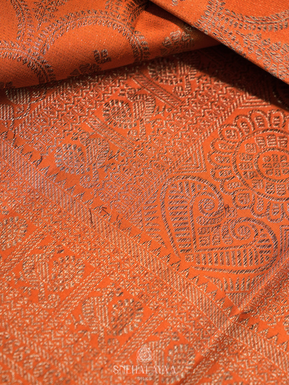 Orange Kanjivaram Silk Saree