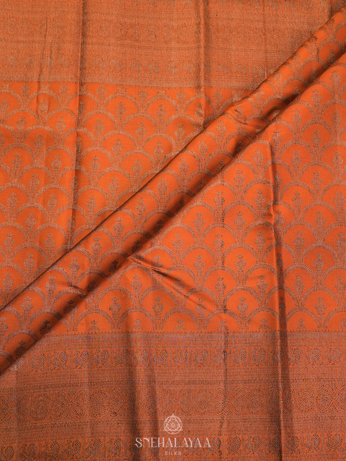Orange Kanjivaram Silk Saree