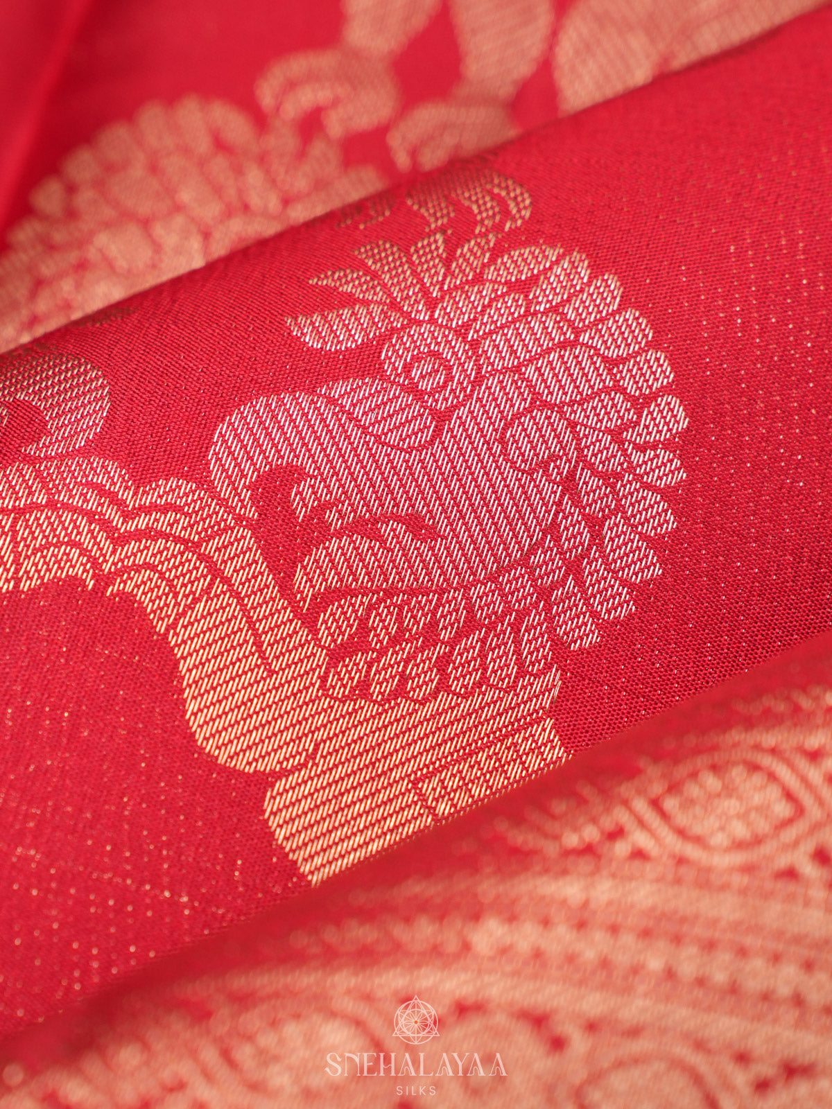 Ruby Red Kanjivaram Silk Saree