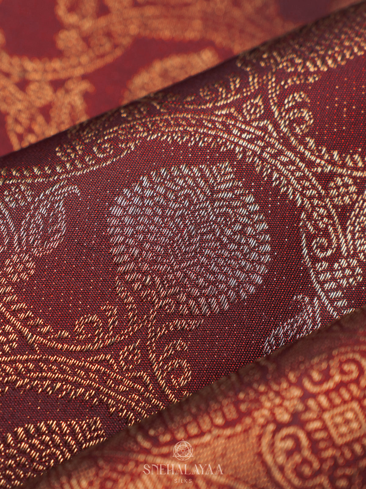 Burgundy Kanjivaram Silk Saree