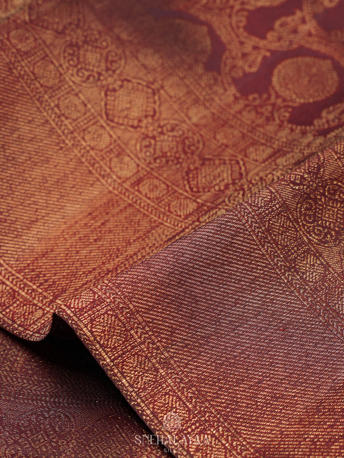Burgundy Kanjivaram Silk Saree