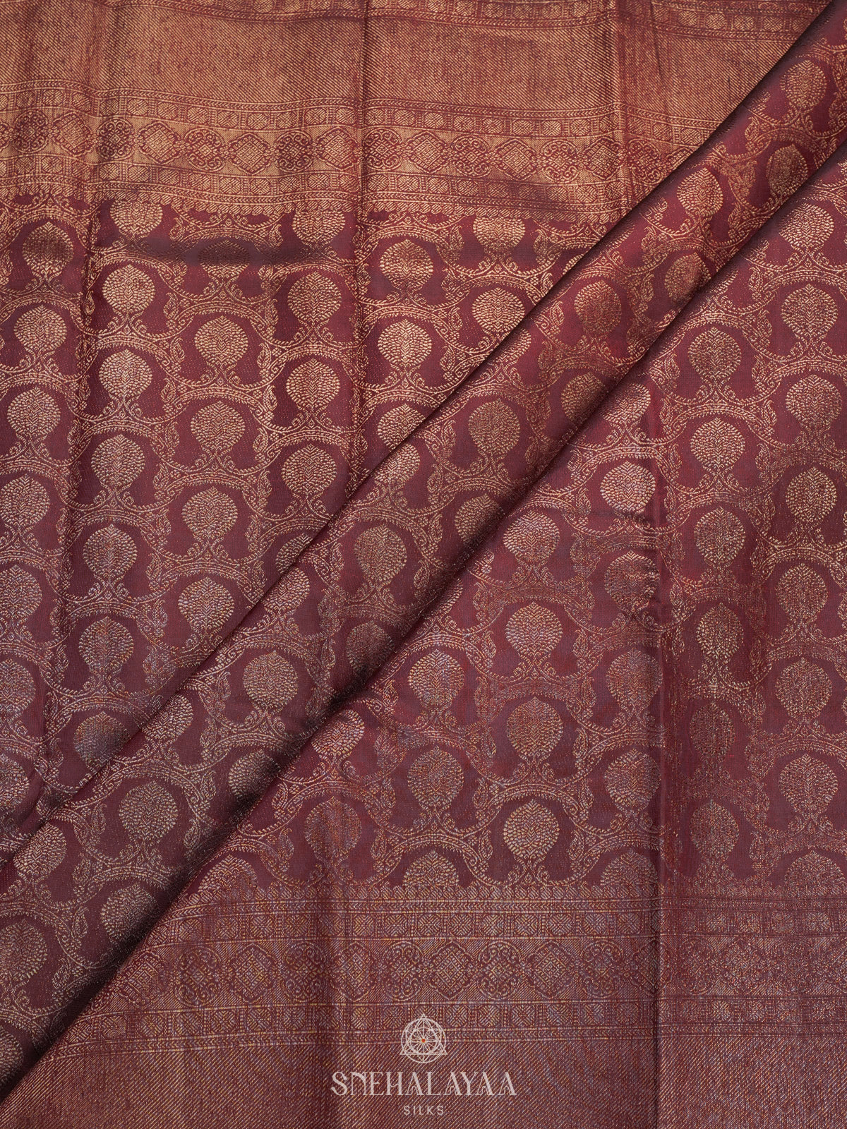 Burgundy Kanjivaram Silk Saree