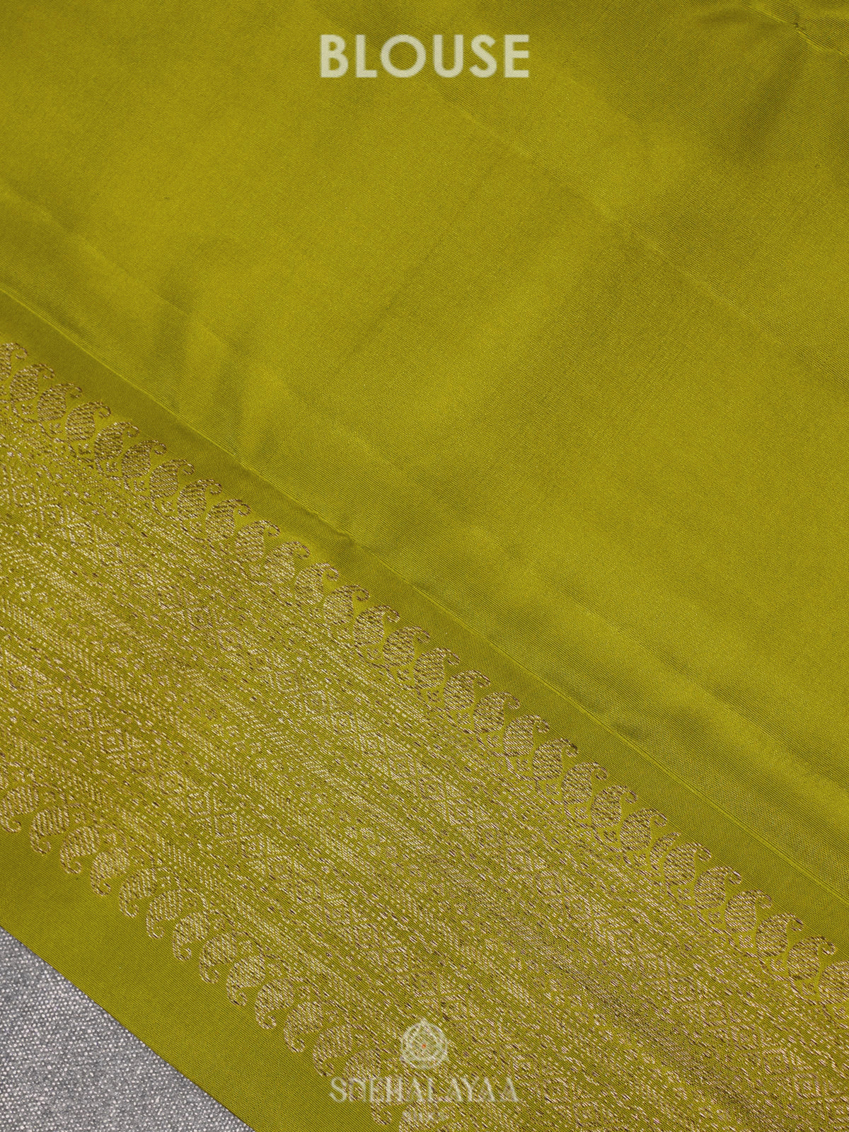 Lime Green Kanjivaram Silk Saree