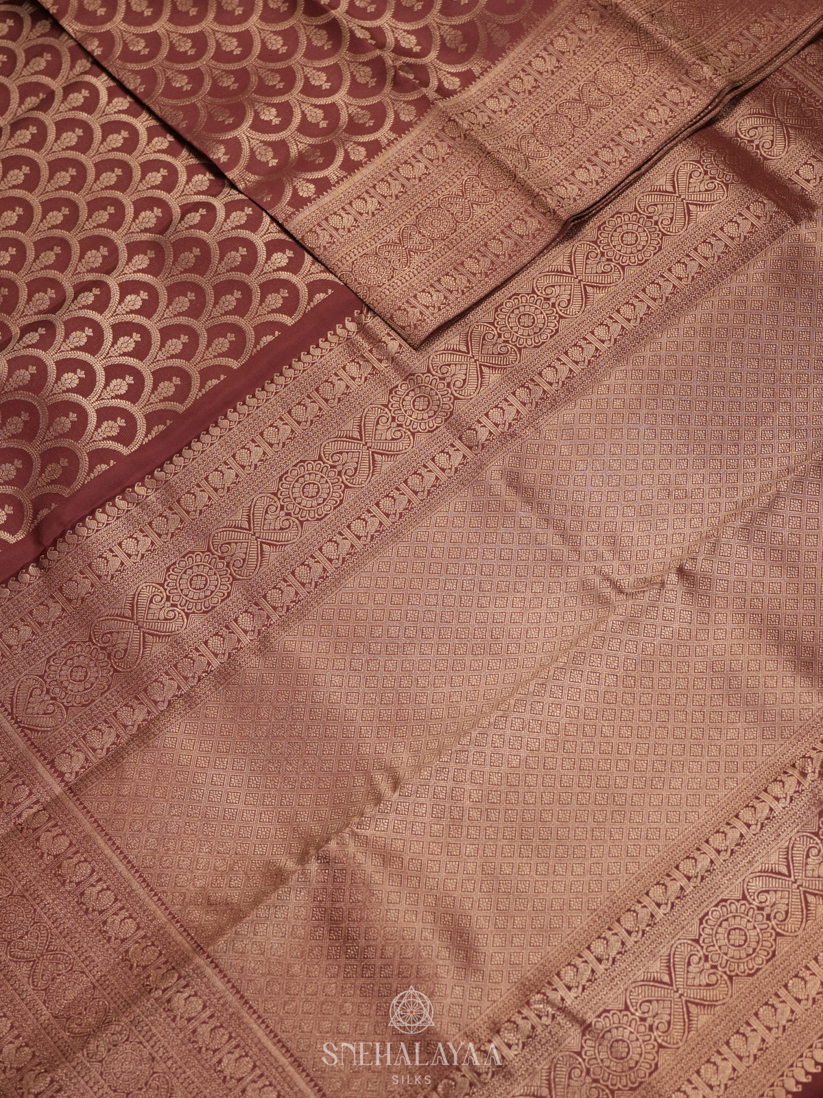 Brown Kanjivaram Silk Saree