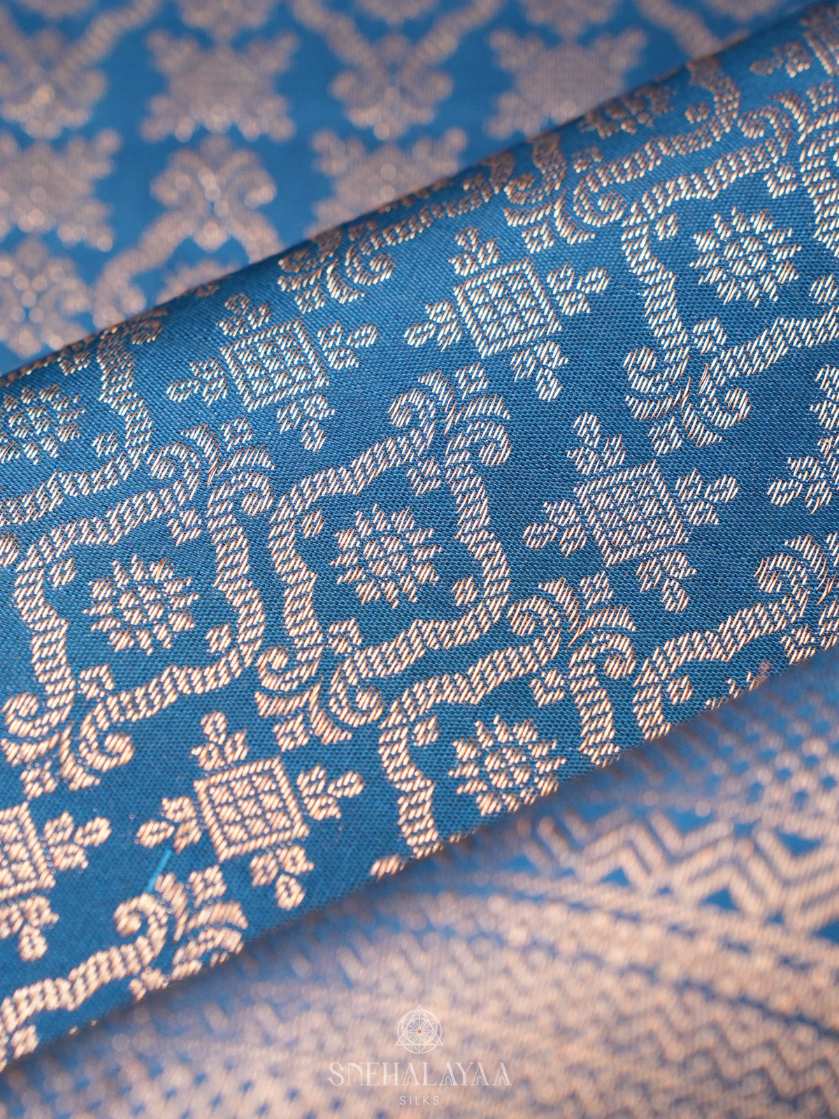 Peacock Blue Kanjivaram Silk Saree