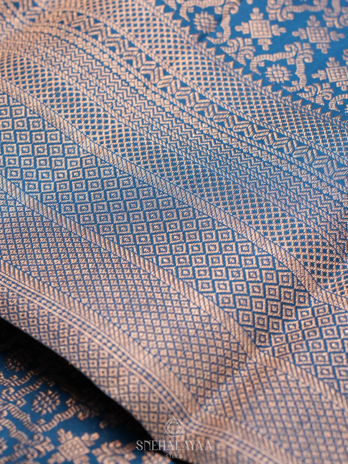 Peacock Blue Kanjivaram Silk Saree