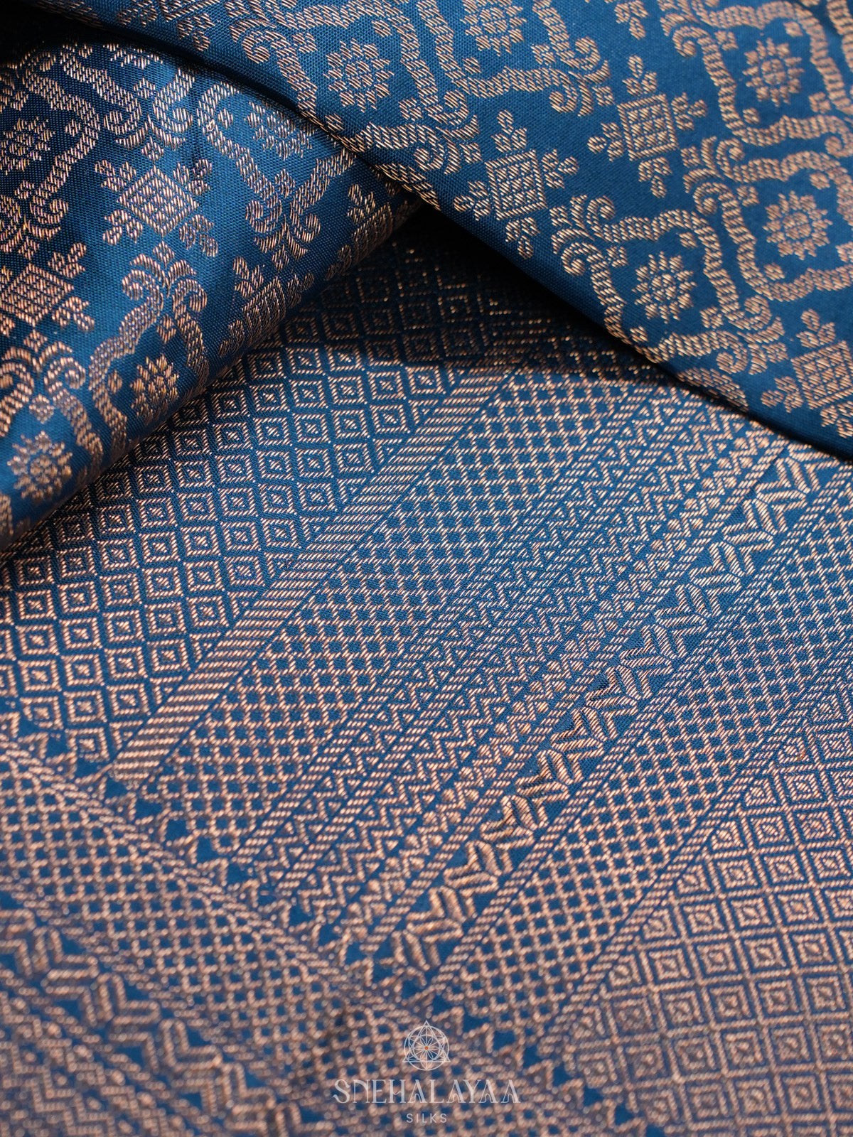 Peacock Blue Kanjivaram Silk Saree