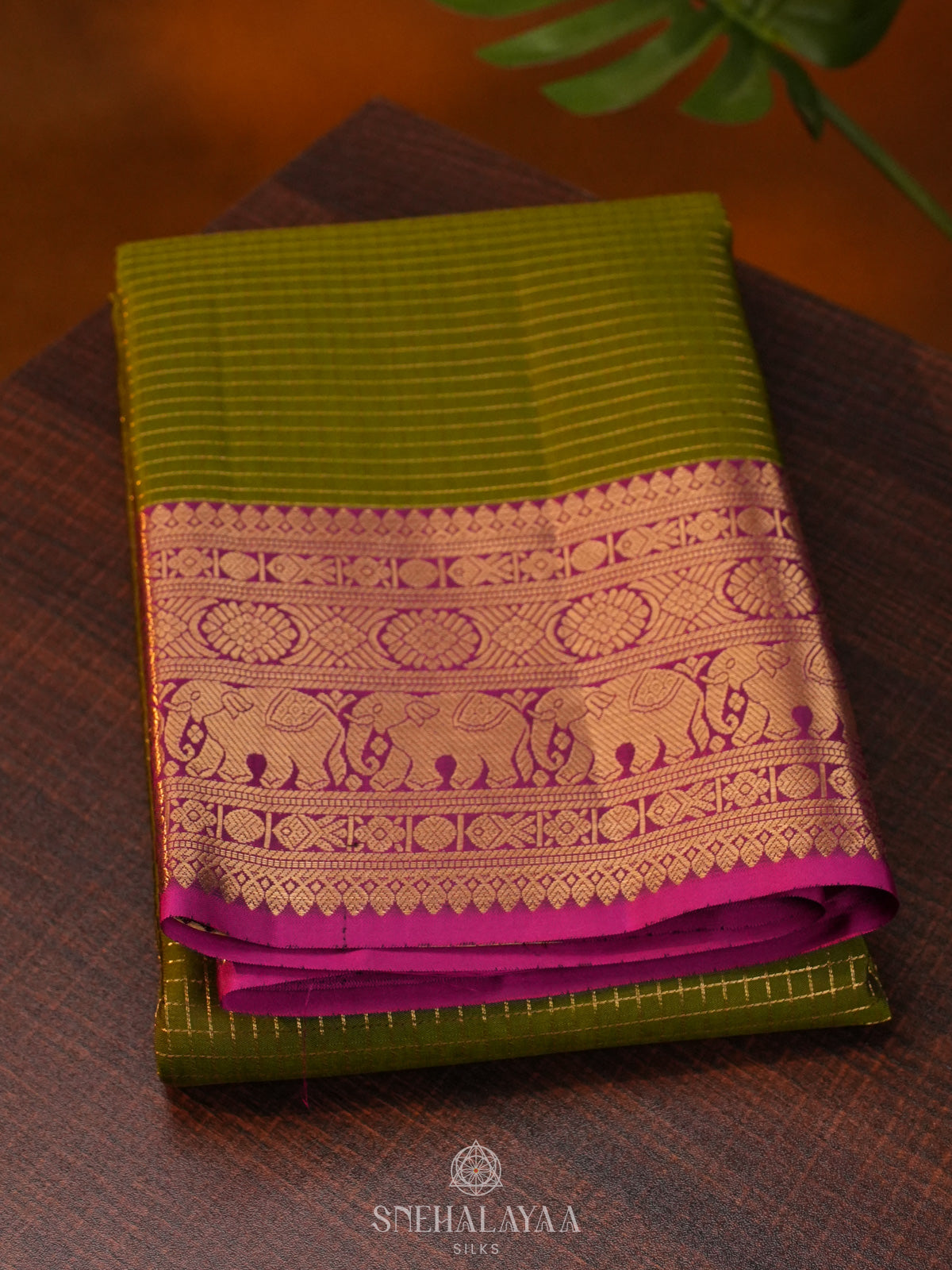 Forest Green Kanjivaram Silk Saree