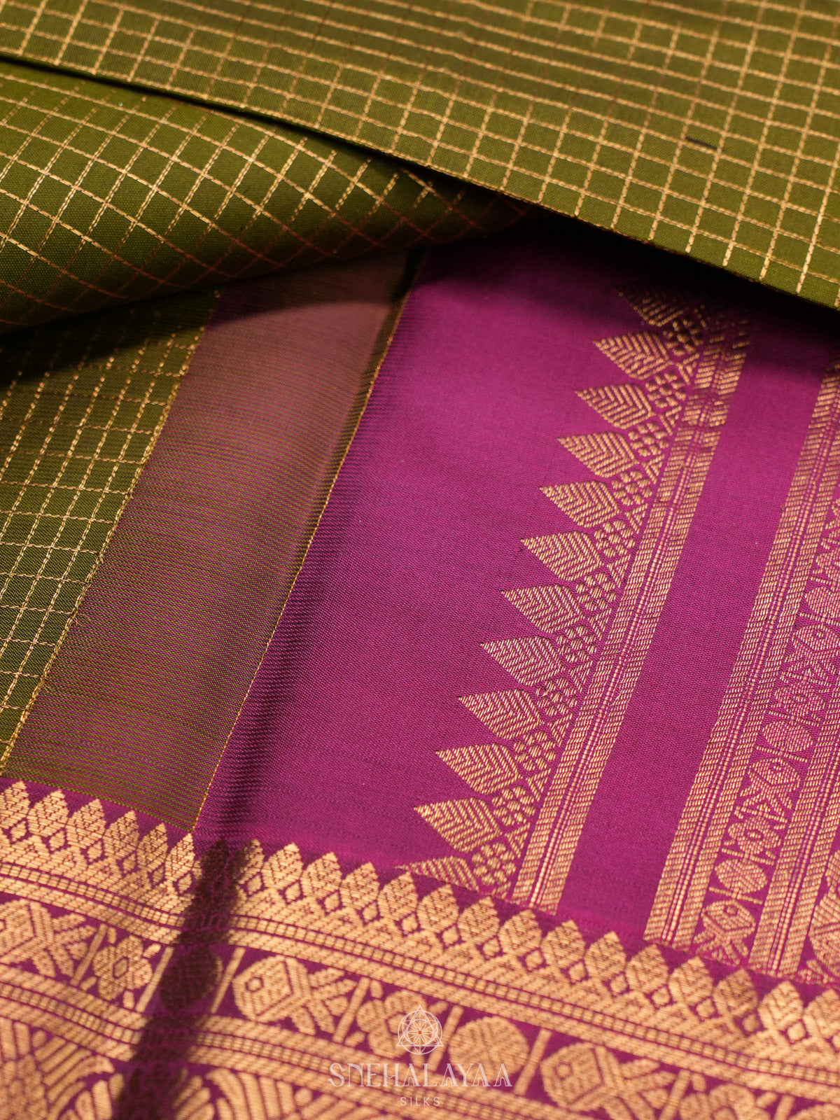 Forest Green Kanjivaram Silk Saree