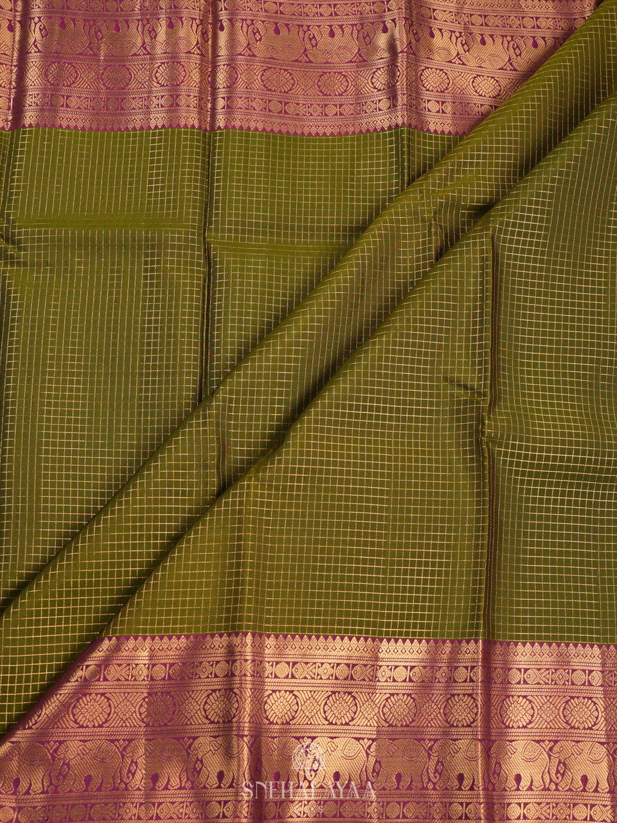 Forest Green Kanjivaram Silk Saree