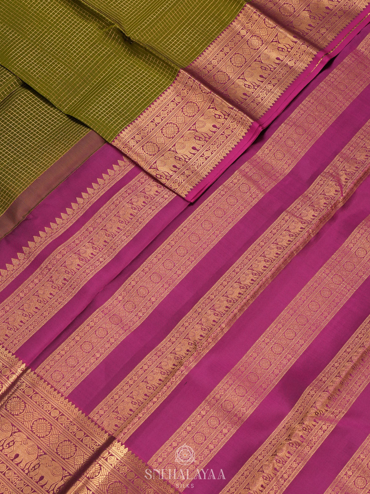 Forest Green Kanjivaram Silk Saree