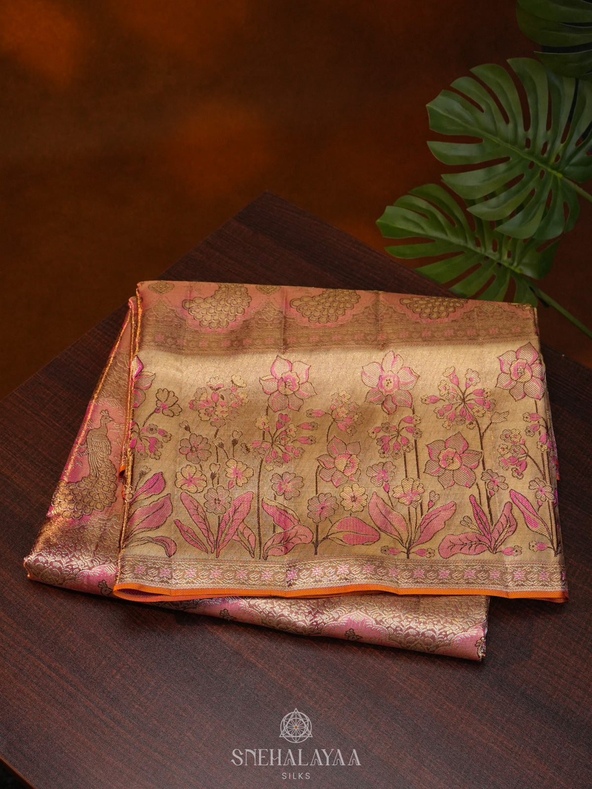 Rose Pink Kanjivaram Silk Saree