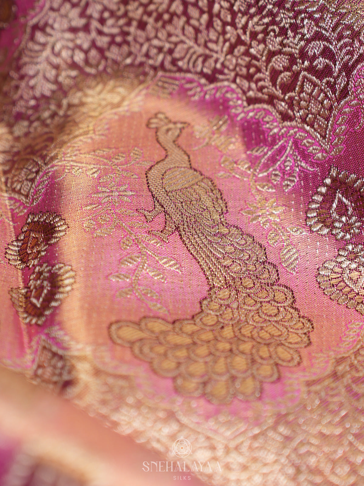 Rose Pink Kanjivaram Silk Saree