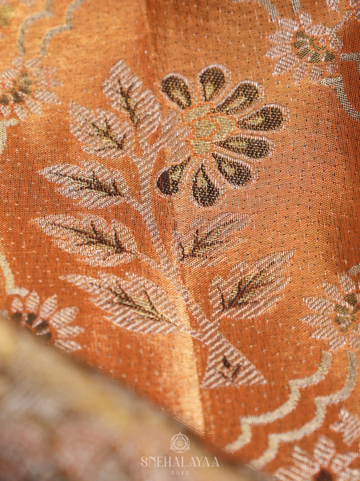 Metallic Gold Kanjivaram Silk Saree