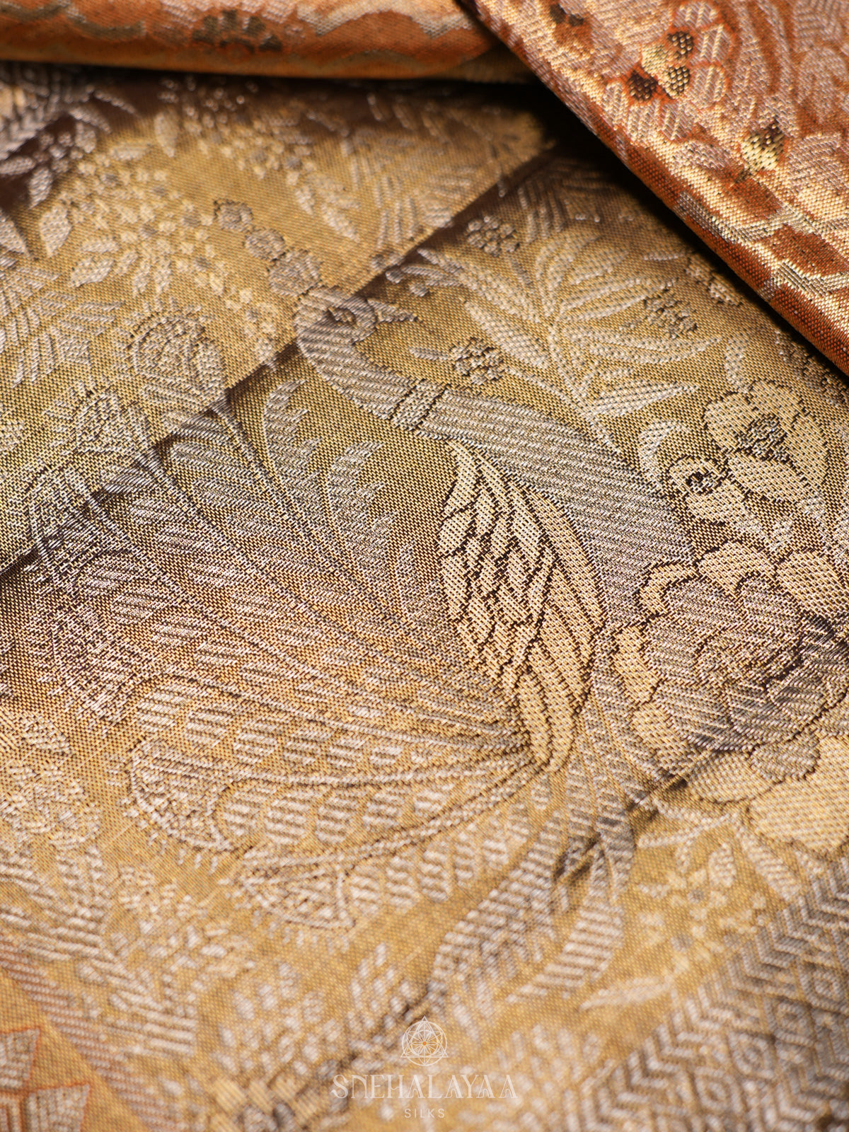 Metallic Gold Kanjivaram Silk Saree
