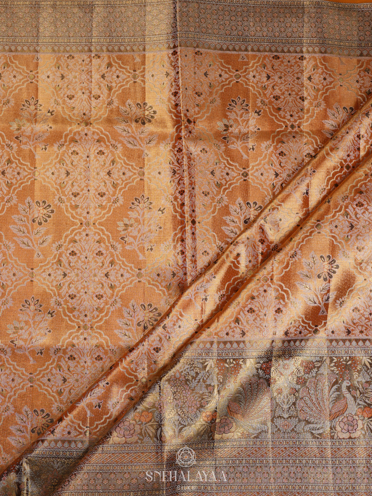 Metallic Gold Kanjivaram Silk Saree