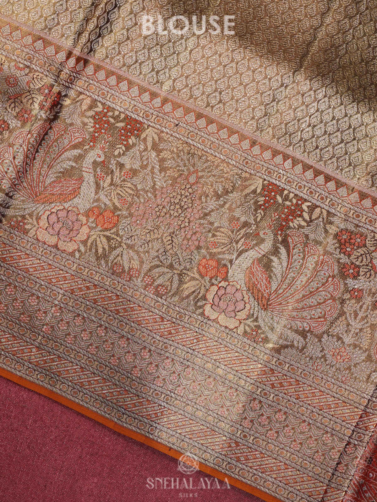 Metallic Gold Kanjivaram Silk Saree