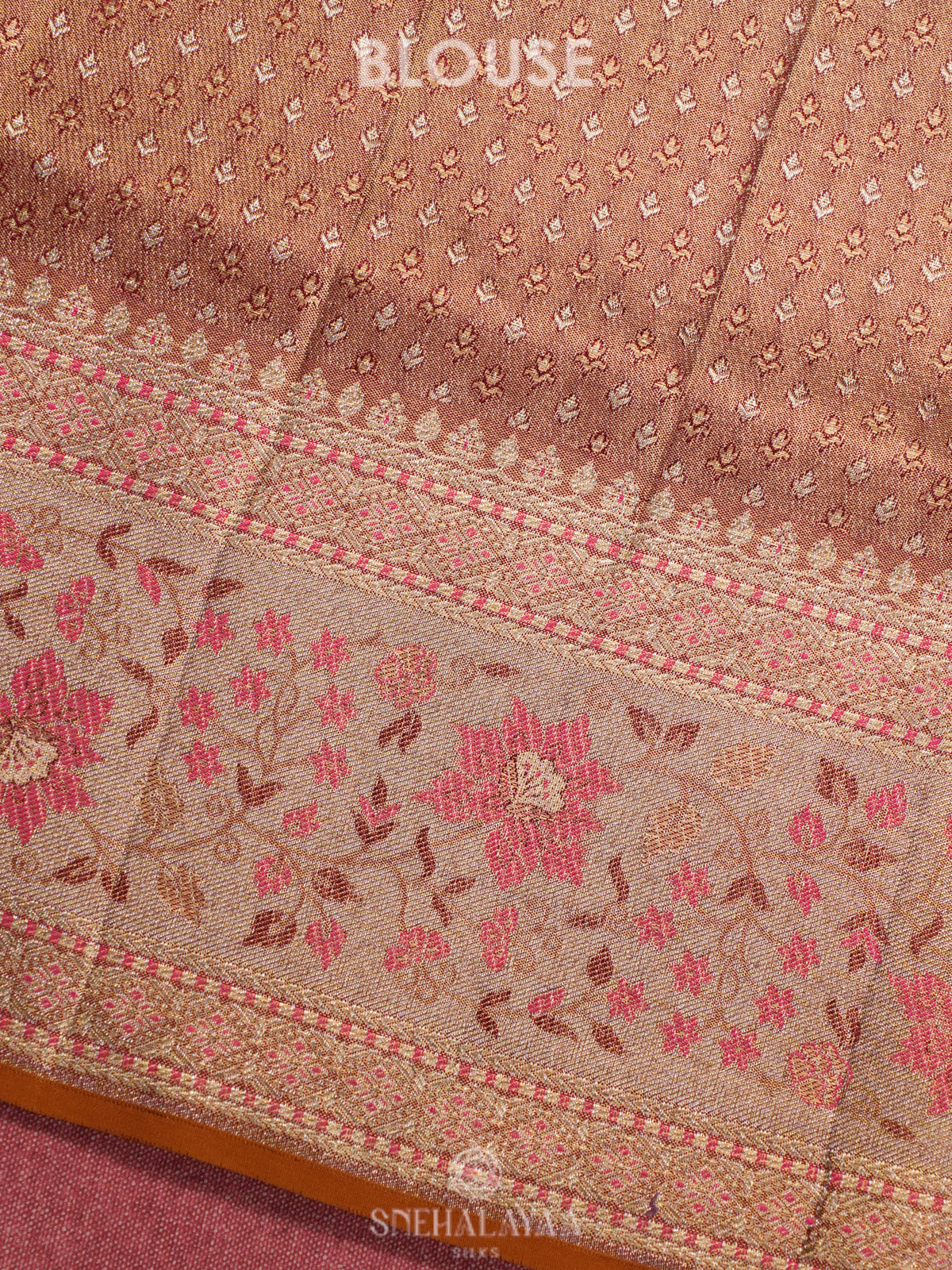 Peach Tissue Kanjivaram Silk Saree