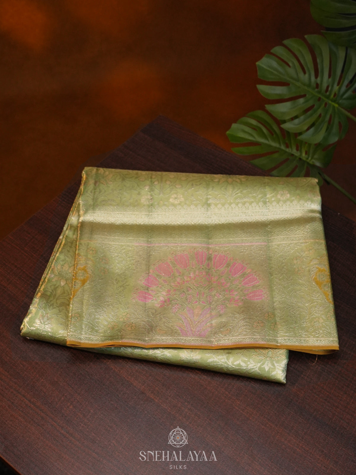 Pista Green Kanjivaram Silk Saree