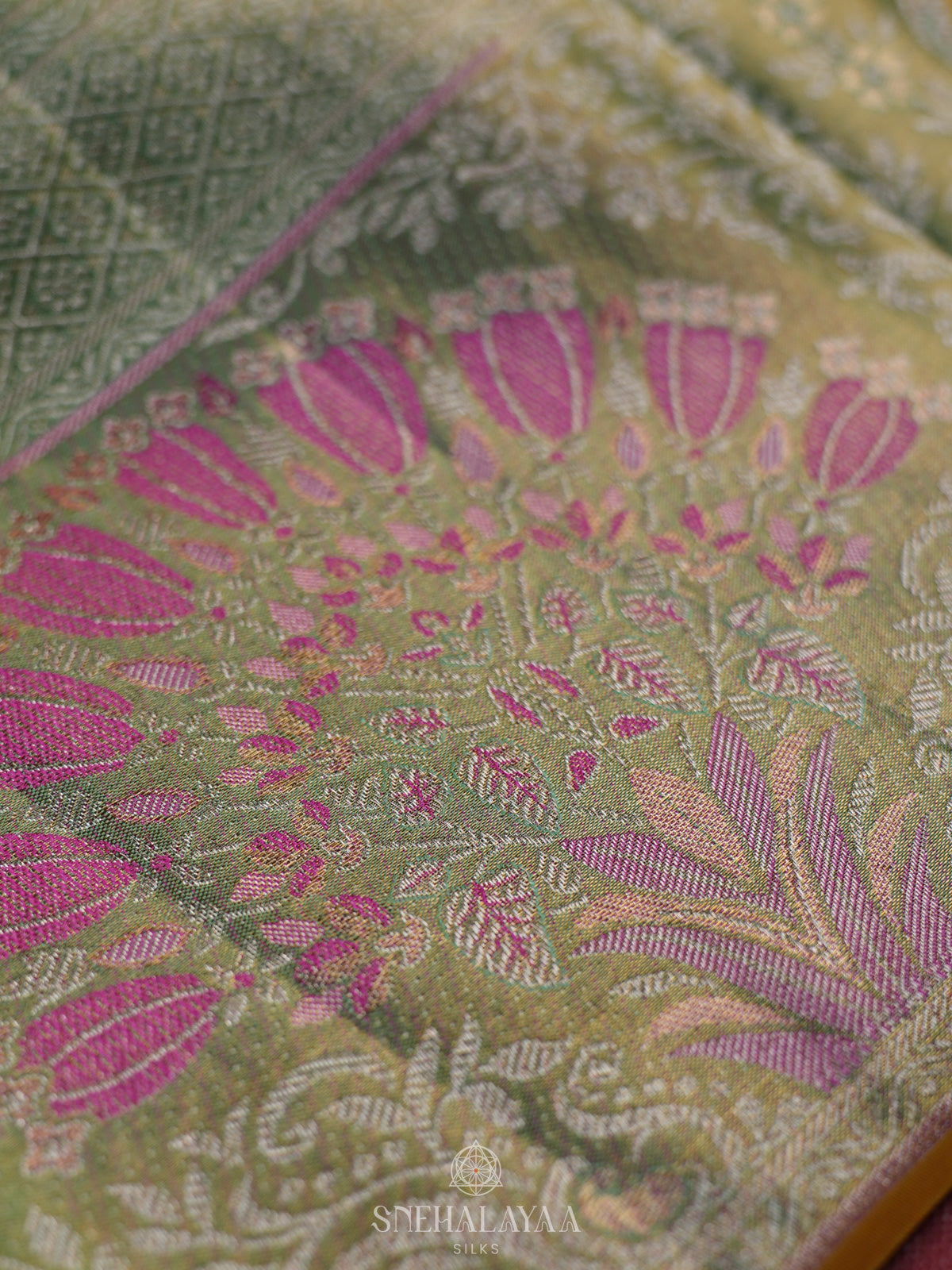 Pista Green Kanjivaram Silk Saree