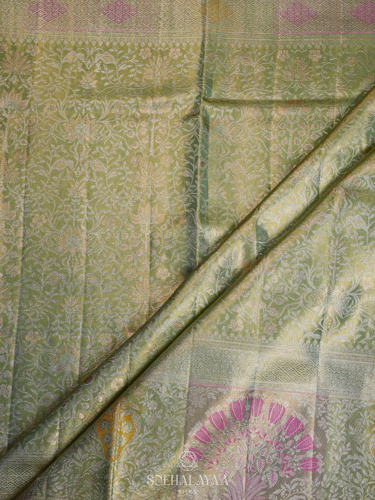 Pista Green Kanjivaram Silk Saree