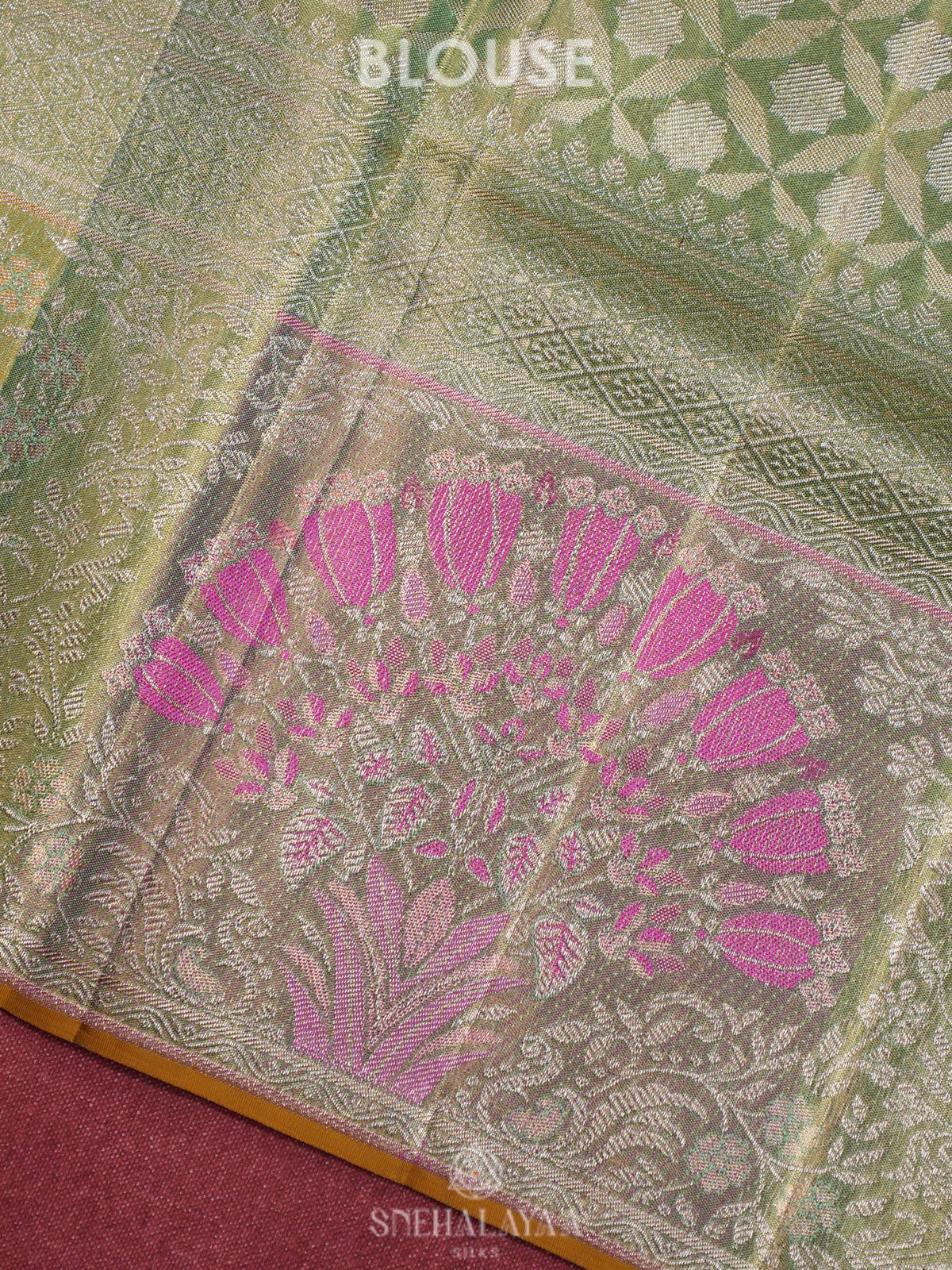Pista Green Kanjivaram Silk Saree