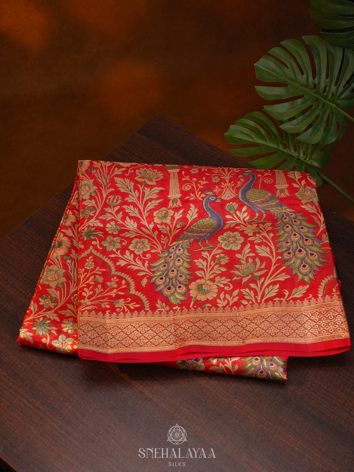 Ruby Red Kanjivaram Silk Saree