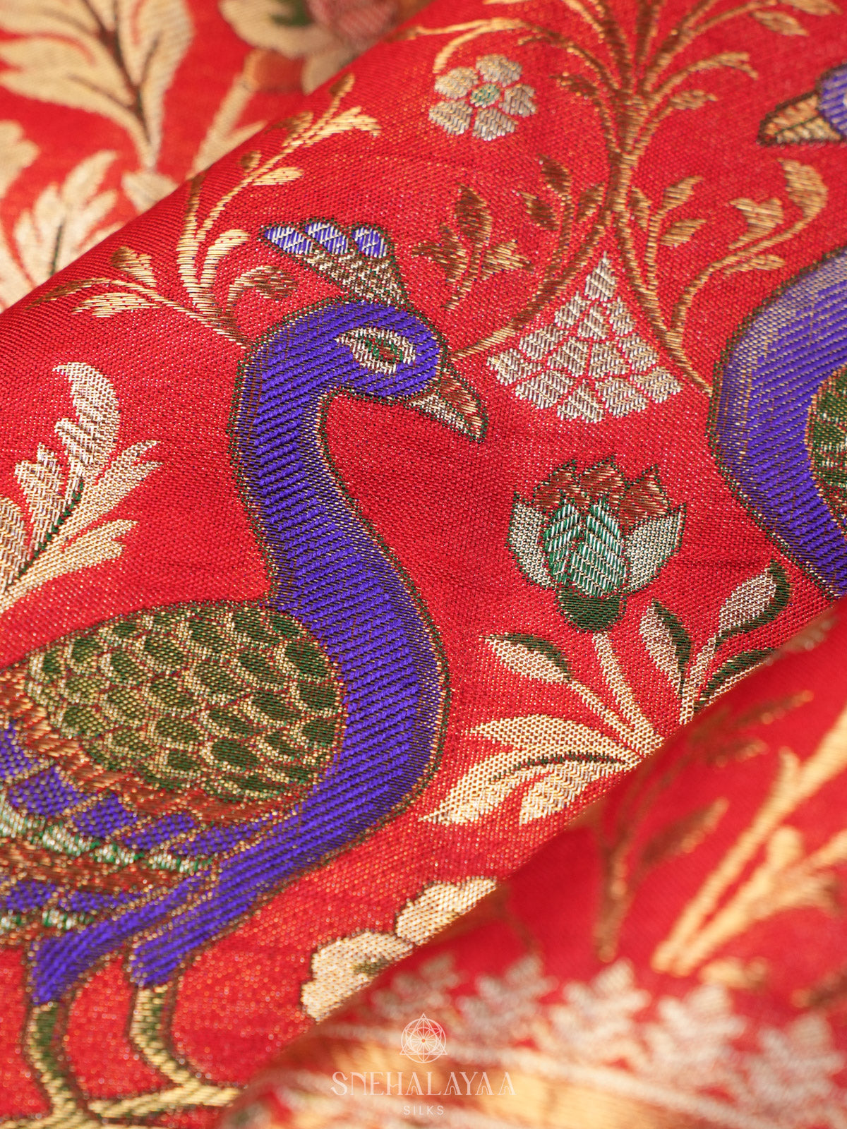 Ruby Red Kanjivaram Silk Saree