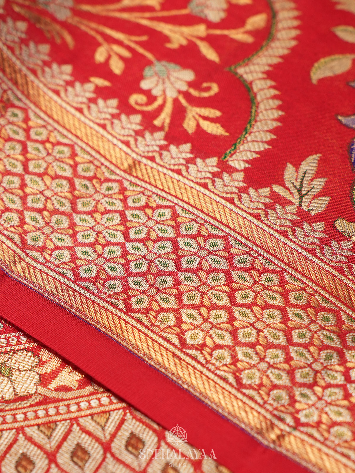 Ruby Red Kanjivaram Silk Saree