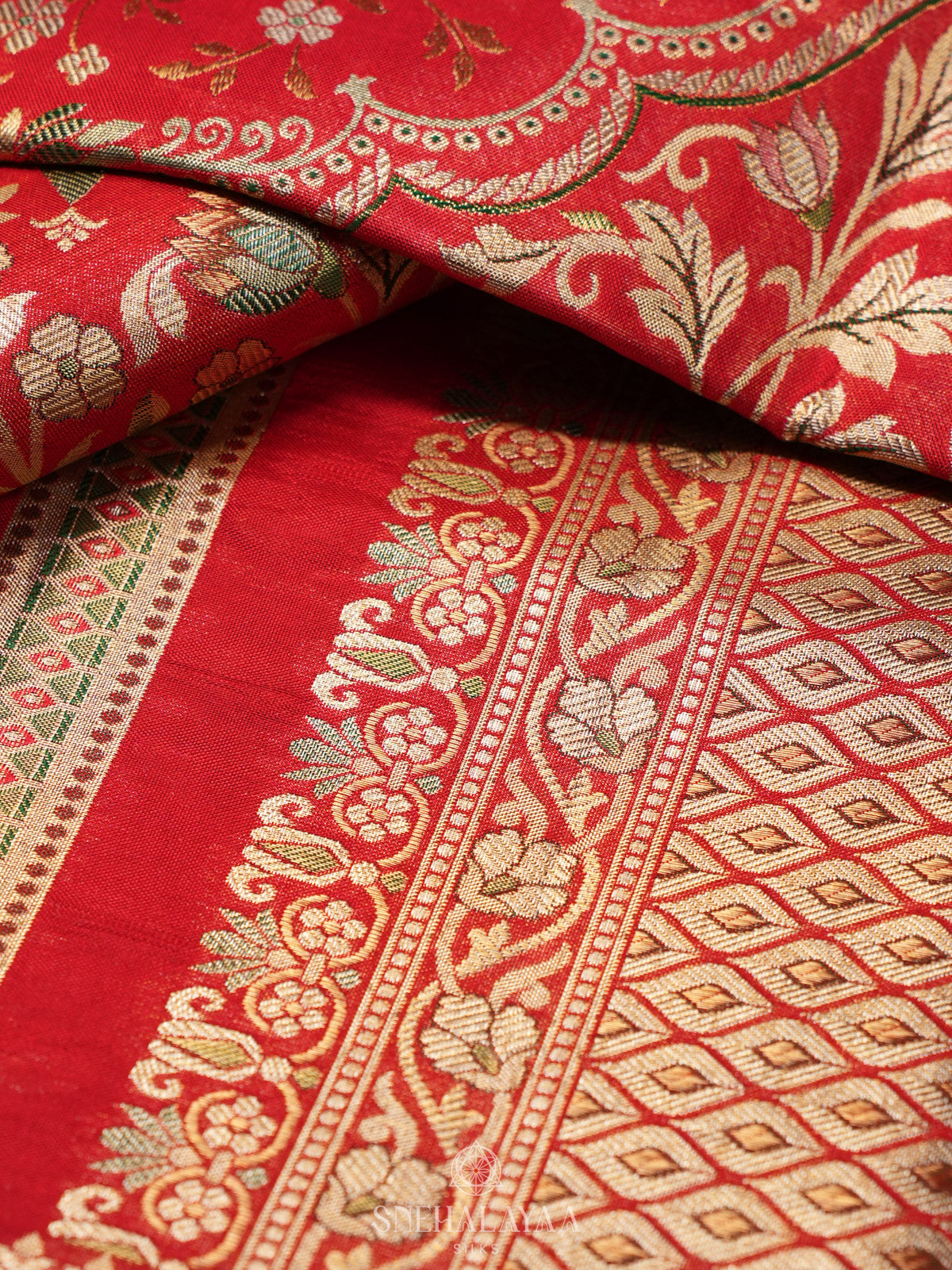 Ruby Red Kanjivaram Silk Saree