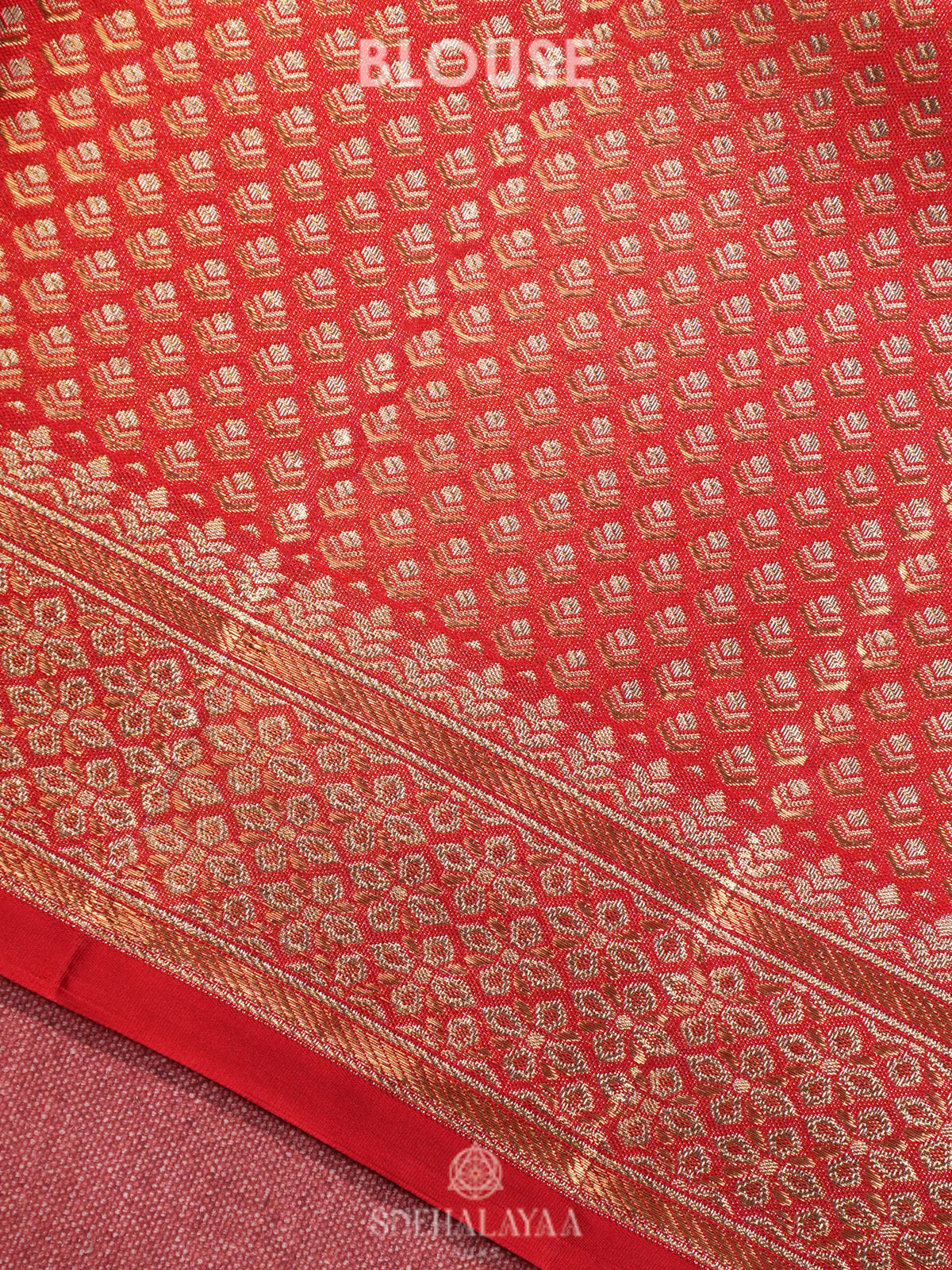 Ruby Red Kanjivaram Silk Saree