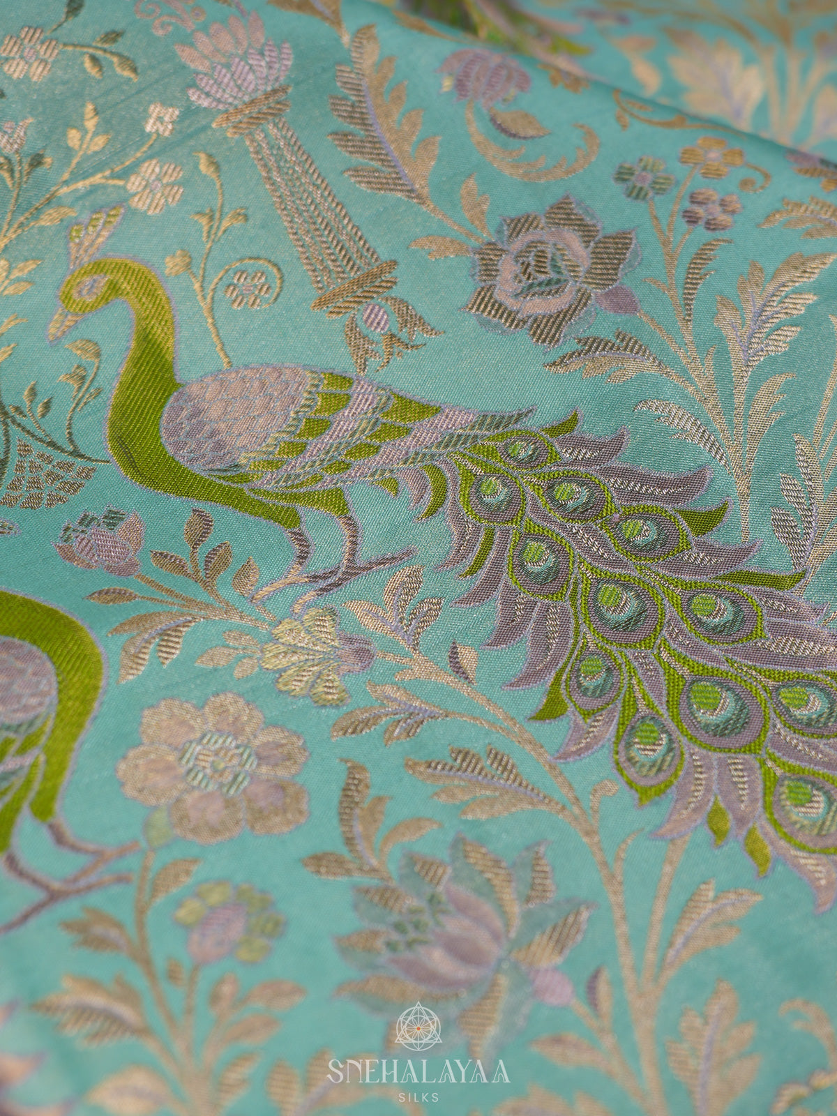 Mint Green Kanjivaram Silk Saree