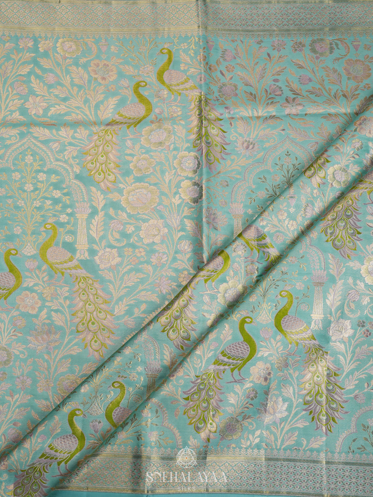 Mint Green Kanjivaram Silk Saree