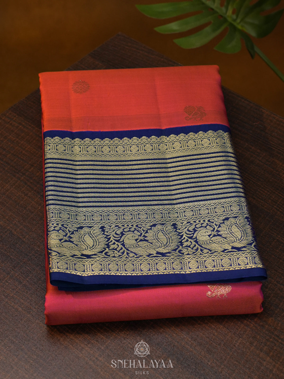 Ruby Red Kanjivaram Silk Saree