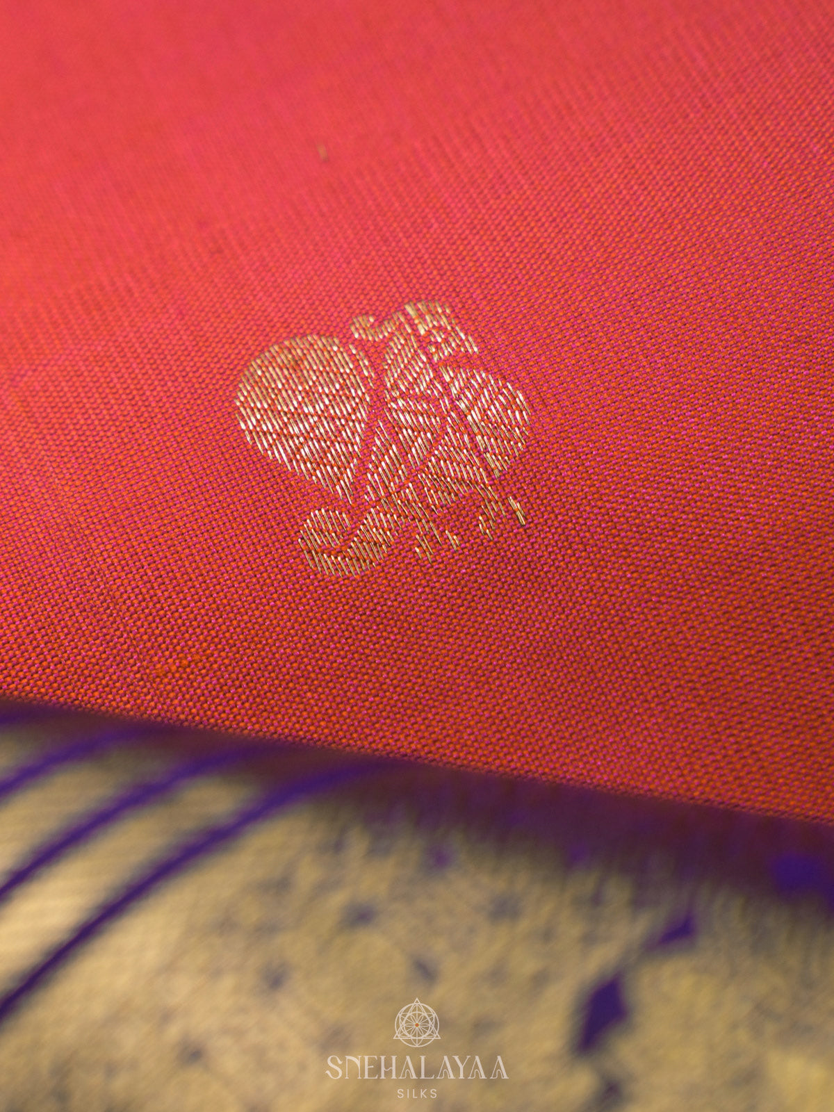 Ruby Red Kanjivaram Silk Saree